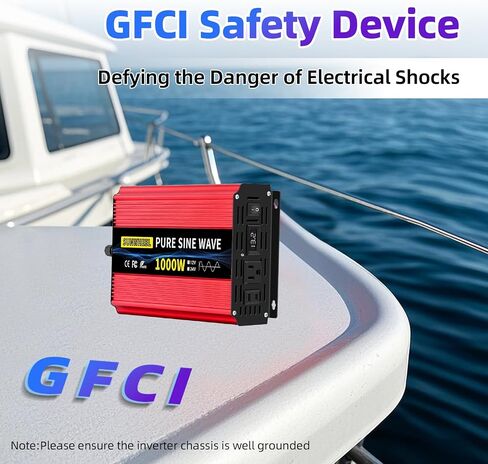 SUNWHEEL 1200W 24V Pure Sine Wave Inverter, 24V DC to 110V/120V AC Power Inverter for RV、Off Grid、Truck、Power Outage with 2 AC outlets and LCD Display in Saudi Arabia