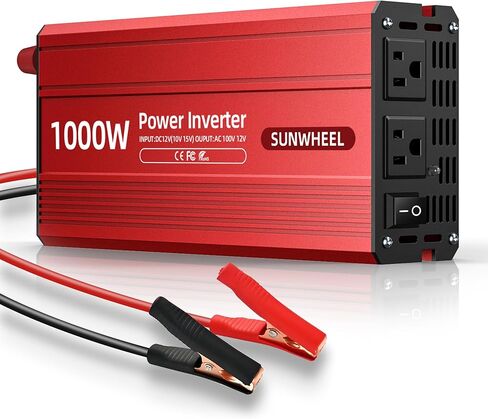 SUNWHEEL 1200W 24V Pure Sine Wave Inverter, 24V DC to 110V/120V AC Power Inverter for RV、Off Grid、Truck、Power Outage with 2 AC outlets and LCD Display in Kuwait