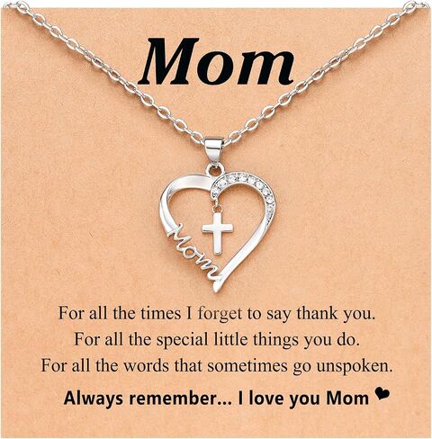 PINKDODO Heart Cross Necklace for Women Baptism Confirmation Easter Gifts in Saudi Arabia