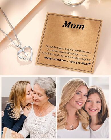 PINKDODO Heart Cross Necklace for Women Baptism Confirmation Easter Gifts in Saudi Arabia