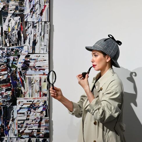 Classic Plaid Deerstalker Hat Detective Role-Playing Set in Kuwait