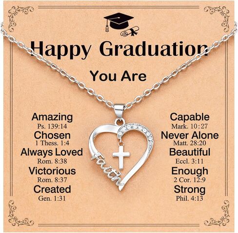PINKDODO Heart Cross Necklace for Women Baptism Confirmation Easter Gifts in Saudi Arabia