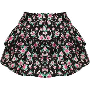 Flofallzique Girls Floral Skirt with Short Underneath Cute Summer Kids Skirts for 4-12 Years