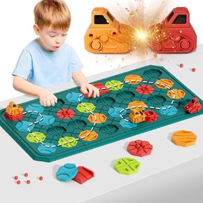STEM Board Games Kids Toys, Build-A-Track Brain Teaser Puzzles for Kids Ages 4-8 with 118 Challenges & 5 Difficulty Levels Squirrel Logic Track Building Blocks, Educational Montessori Birthday Gifts in Kuwait