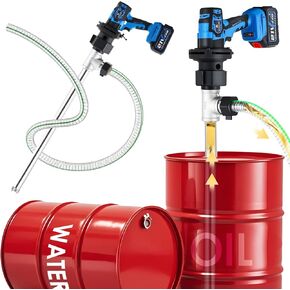 Mxmoonant Electric Fuel Transfer Pump, Cordless Diesel Transfer Pump Battery Powered 13.2GPM Stick Water Transfer with 2 x 2.4Ah Batteries for Diesel, Kerosene, Water