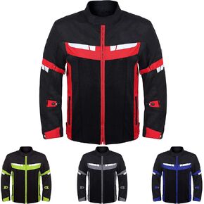 HWK Mesh Moste Motorcycle Jacket Riding Air Motorbike Jacket Riker CE Armored Breatable (XX-Large ، Red)