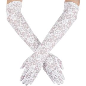 Women's Long Lace Gloves Tea Party Gloves Elegant Formal Gloves Bridal Gloves for Wedding Cocktail Party Opera Performance