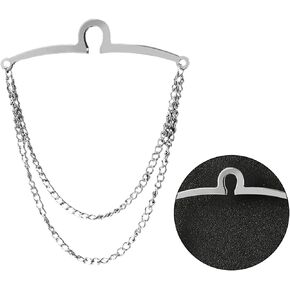 NUEAYMS Men Tie Chain Double Chains Shirt Blouses Necktie Link Chain Buckle Metal Tie Clips Business Wedding Accessories