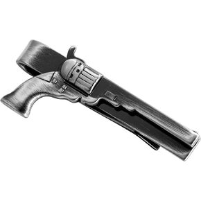 HAWSON 2 Inch Men's Tactical Gun Design Tie Clip Black Tie Bar for Wedding, Military Events, Outdoor Weapon-Inspired Groomsmen Accessories & Gifts