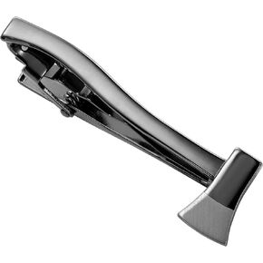 HAWSON 2 Inch Men's Craftsman Axe Tie Clip Black Tie Bar for Wedding, Outdoor Events, Cosplay Rustic Groomsmen Accessories & Themed Gifts