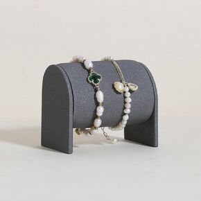 GemeShou Beige Bracelet storage organizer for boutique store, Velvet watch display stand for selling, Woman jewelry bangle holder for countertop home decor【Bracelet holder-Beige】
