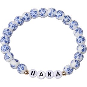 GIGI/NANA/Grandma Birthday Gifts Porcelain Bracelet, Mother's Day, Valentine's Day Birthday Gift for Mom and Grandma