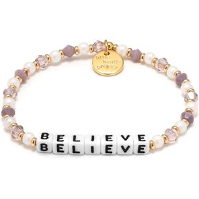 Believe Bracelet, The Original Word Bracelet, Made with Colorful Beads and Plated Brass Hardware, Handcrafted Design & Positive Message, Size XS