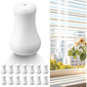 15Pcs White Blind Pull Cord Knobs, Window Blinds Cord Tassels Pulls Drops/Ends Hanging Ball Replacement Parts for Blinds Shades