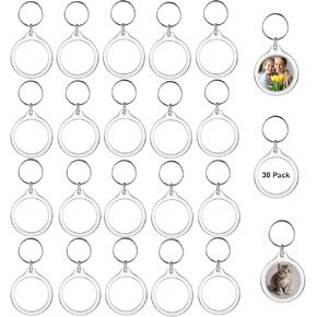 30pcs acrylic picture keychain keychain blanks keyrings keyyrings keyring