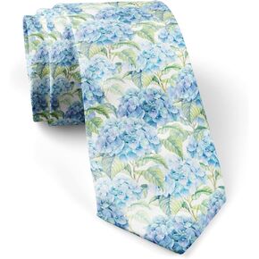 ( Hydrangea Watercolor ) Fashion Novelty Necktie, Conversation Neckwear Ties Great for Party and Events