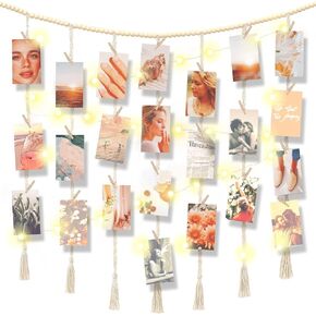 Picture Hanger, Christmas Card Holder Wall Display, Photo Clip String Lights, Photo Clips String Light, Christmas Card Display Hanging, Christmas Card Holder Display, Gift for 11 12 13 14 15 Year Old Girl, Teenage Girls Gifts Ideas