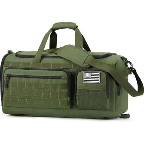 3-in-1 Tactical Travel Duffle Bag for Men and Women, Large 50L Military Duffle Weekender Bags Gym Backpack with Shoes Compartment and Wet Pocket (Green)