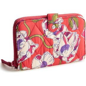 Vera Bradley Featherweight Large Tab Wallet, Swirling Poppies