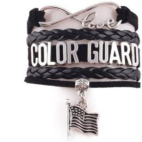 Best Choice Products Infinity Love Bracelet - Color Guard Jewelry Gift (Black)