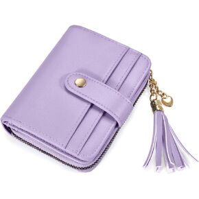 oscaurt Wallet Women Small RFID Blocking Bifold Credit Card Wallets with ID Window and Tassel Zipper Coin Pocket Ladies Wallet