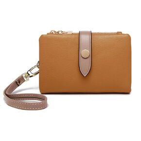 Wallets for Women Small Bifold Rfid Leather Ladies Wallets,Compact Wristlet Womens Billfold,Trifold Card Holder with Multi Credit Card Slot Zipper Coin Pocket and Wrist Strap(White)