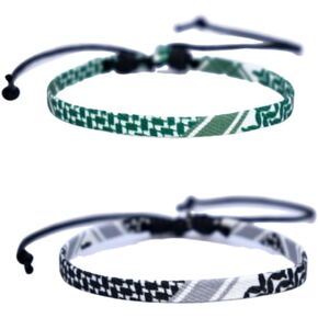 DATOA Keffiyeh Bracelet Handmade Adjustable Woven Fabric Bracelets Ethnic Style Wrist Wrap Bracelet Protection and Lucky String Bracelet