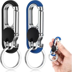 سلاسل مفاتيح ouligay 2pcs للرجال ، حلقات مفاتيح مكافحة الخسارة لمفاتيح السيارات ، حلقة مفتاح ثقيلة مع مفاتيح مزدوجة ، سلسلة مفاتيح لمفاتيح السيارات المخصصة لتصميم الحلقة المزدوجة للجنسين