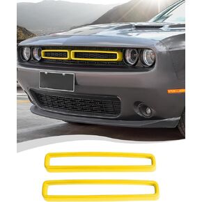 Hoolcar Front Grille Radiator Grille Insert Cover Grillwork Trim Compatible with Dodge Challenger 2015-2024, Exterior Accessories, Black, 2pcs