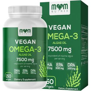 Fish Oil Alternative - Vegan Omega 3 Supplement Algae Oil DHA, EPA, DPA - Plant Based Omega 3 Fatty - Organic & Non-GMO - 150 Softgels