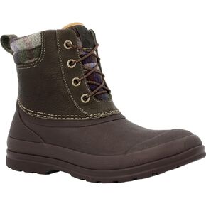 Muck ODL3PLDM13 Men's Originals Leather Duck Lace Dk Olive/Dk Brown (Coffee Bean)/Plaid Wool 13 Mens