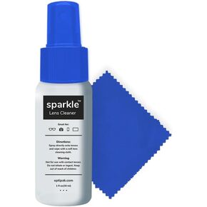 Sparkle Anti-Reflective Lens Cleaner Spray kit | (2) 2oz Glasses Cleaner Spray + (2) Microfiber Cloth for Eyeglasses, Sunglasses, Lenses, Screens and Camera Cleaning Kit (4 Piece Set) in Saudi Arabia