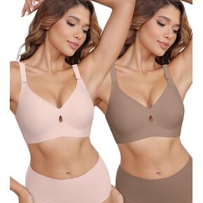 DEANGELMON Bras for Women No Underwire Seamless Bras - Wireless Push Up Full Coverage Bralettes Comfortable Everyday Bra