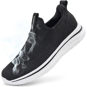 Sosenfer Mens Slip On Hands Free Walking Sneakers Slip in Breathable Athletic Running Shoes Ultra Lightweight Non Slip Tennis Shoes Workout Sneakers for Gym