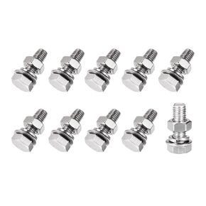 براغي سداسية الرأس وصواميل ومجموعات غسالات مسطحة وقفل (M8x75mm) 10 مجموعات، مجموعة متنوعة من الفولاذ المقاوم للصدأ 304 - للأجهزة المنزلية