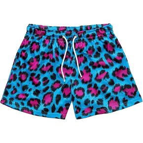 شورتات رسومية غير رسمية للرجال Mech-eng Leopard Print Raperstring تشغيل الصالة الرياضية الخفيفة الوزن (الأزرق الكبير)