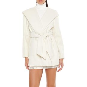 Forever 21 Women's Hooded Tie-Waist Wrap Coat
