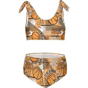 Wusikd Sport Basketball Girls Swimsuits Two Piece Swimwear Bikini Set for for Girls Size 9-10