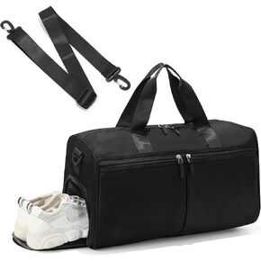Gym Bag with Shoe Compartment, Weekender Bags for Women, Overnight Bag with Wet Pocket for Luggage Travel Workout Yoga, Red