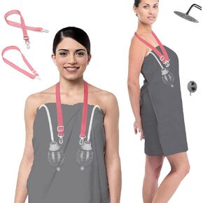 Shower Lanyard for Mastectomy Drain Holder with Hook 2PCS Quick Dry JP Drain Holders for After Breast Surgery Skin Friendly Drain Holder After Tummy Tuck Adjustable Mastectomy Recovery Supplies Pink