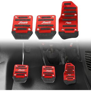 3 PCS Manual Shift Car Pedal, Non-slip Rubber Strip Thickened Alloy Wear-resistant Throttle Brake Clutch Pedal Cover, Decorative Modification Accessories, for to Most Manual Shift Cars (Silver)