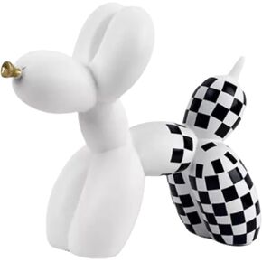 Resin Balloon Dog Sculpture - Collection Figurine Decor for Home | Office Desktop Resin Decors Balloon Dog Decor,dog balloon decor (Graffiti)