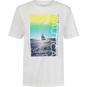 Nautica Boys' Short Sleeve Graphic Crew Neck T-Shirt, Soft, Comfortable, Relaxed Fit in Saudi Arabia