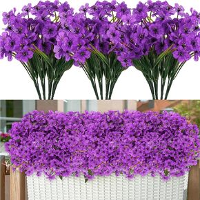 Multicolor Daisy12 Bundles Outdoor Artificial Flowers with 6pcs Buttefly UV Resistant Artificial Flowers for Garden, Planters, and Outdoor Décor No Fade Fake Flowers