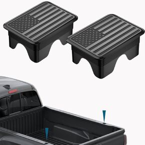 American Flag Ram Stake Pocket Covers, Rear Truck Bed Rail Stake Pocket Cover Compatible with 2009-2018 Dodge Ram 1500 2500 3500 Accessories(Set of 2,Black)
