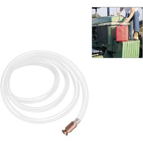 Gas Siphon Pump, 1/2" Copper Valve Safety Self Priming Tube, Multi-Purpose 6FT Shaker Siphon Hose, PVC Transparent Hand Pump, Fuel Transfer Pump for Gasoline, Oil, Diesel (1.8M)