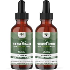 Zeolite Detox for Kids and Adults - The One Healer - Pure Zeolite Drops for Heavy Metal Detox, Full Body Detox Cleanse, Pack of Two Bottles
