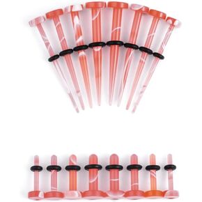 Acrylic Stretching Small Size Kit Plugs Expander Tapers Flat Top Body Piercing Colorful Set