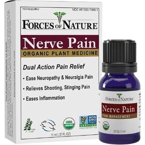 Forces of Nature | Nerve Pain Management Oil | 11ml | Certified Organic + Vegan + Gluten Free + All Natural, White