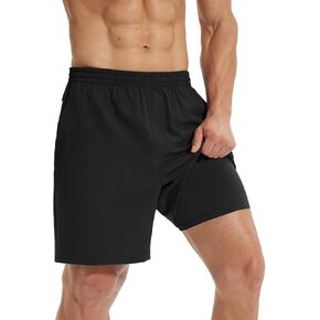 baleaf Men's 7" Running Shorts Quick Dry Workout Athletic Gym Shorts with Zipper Pockets